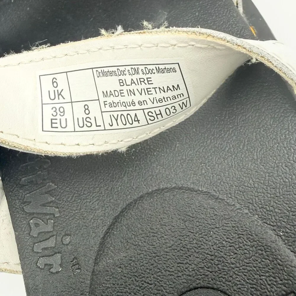 Dr. Martens Blaire White Leather Multi Strap Ankle Sandals - US Women’s 8 / EU 3